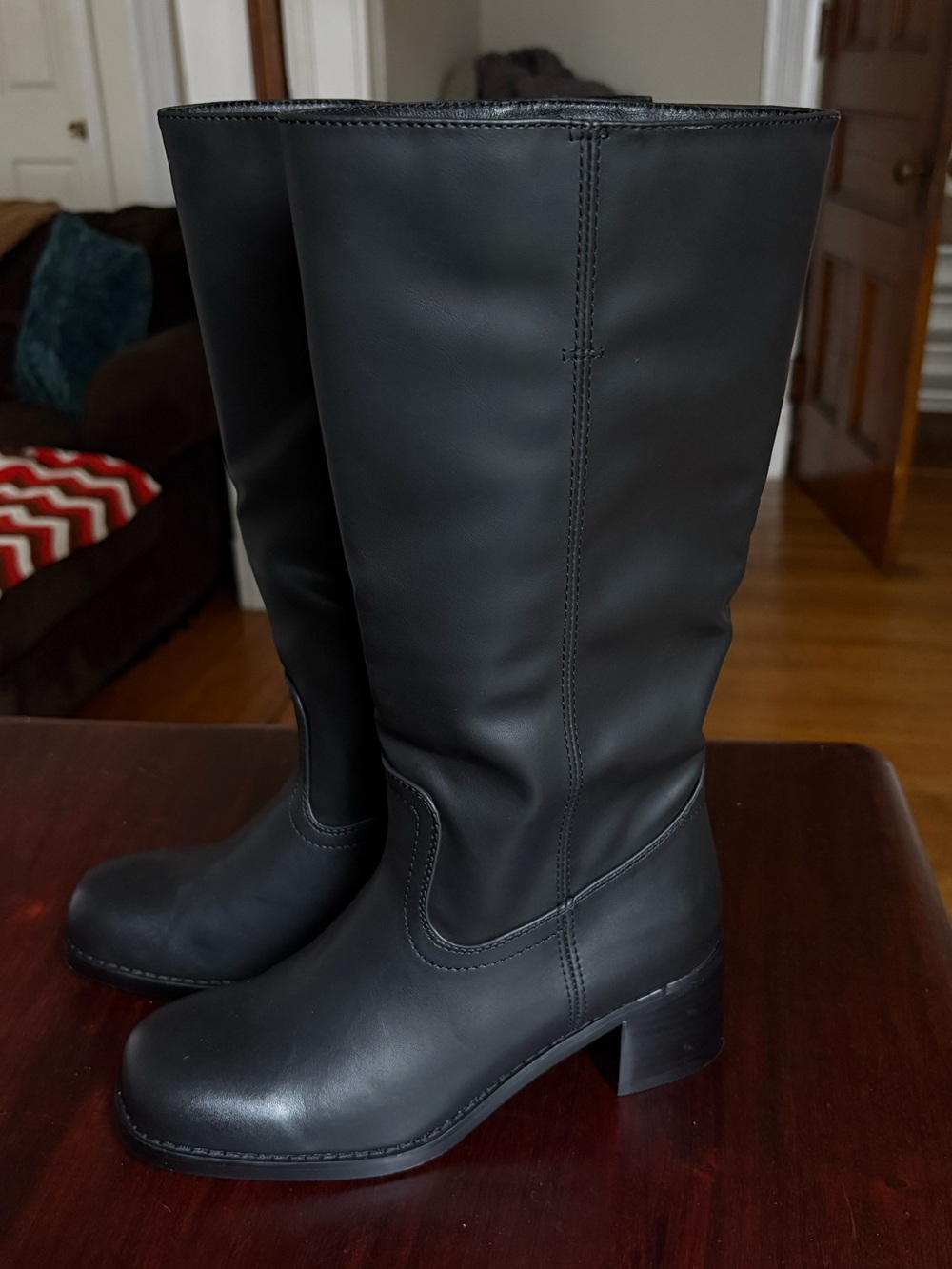 Black knee high boots